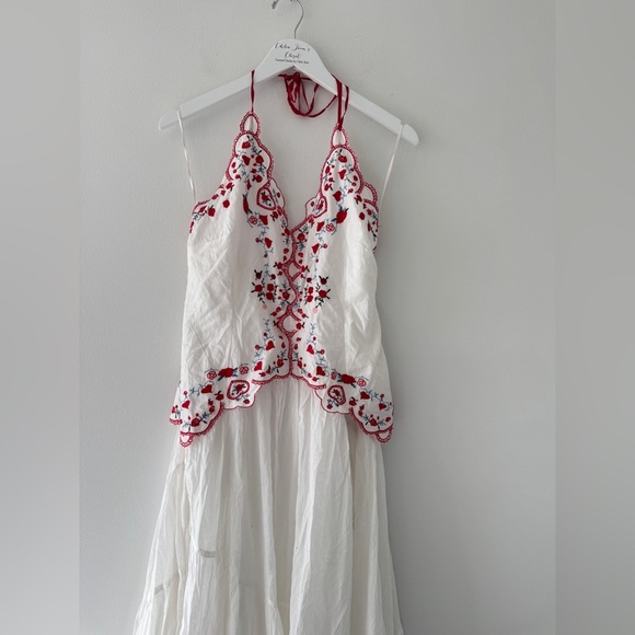 FREE PEOPLE NWT Valenciana White Midi Dress - Picture 10 of 15